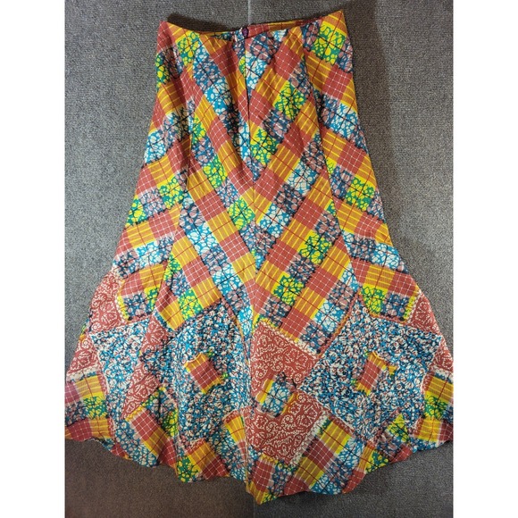 Handmade Dresses & Skirts - Vintage 1970s Handmade Orange Midi Skirt Retro Groovy Small